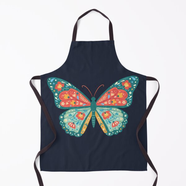 Aperçu de l'œuvre Papillon monarque d’art populaire floral – Art populaire scandinave par heidiannemorris © créée et vendue par FOLK ART FUSION.
