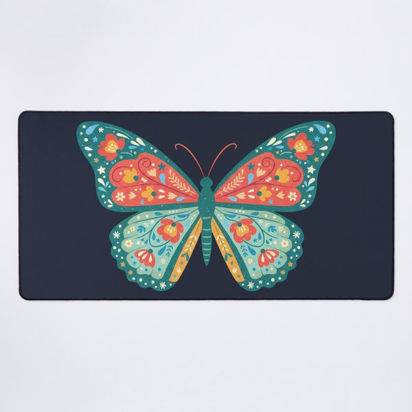 Item preview, Floral Folk Art Monarch Butterfly – Scandinavian Folk Art by heidiannemorris © designed and sold by FOLK ART FUSION.
