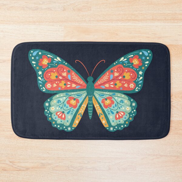Item preview, Floral Folk Art Monarch Butterfly – Scandinavian Folk Art by heidiannemorris © designed and sold by FOLK ART FUSION.