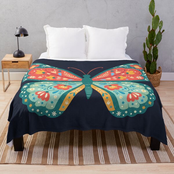 Item preview, Floral Folk Art Monarch Butterfly – Scandinavian Folk Art by heidiannemorris © designed and sold by FOLK ART FUSION.