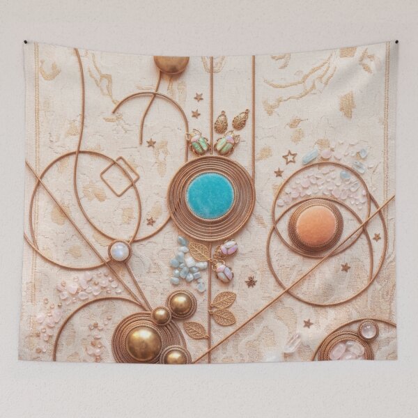 Item preview, Rose Quartz & Warm Gold Celestial Artisan Flat-Lay Set designed and sold by KingsArtworx 2.