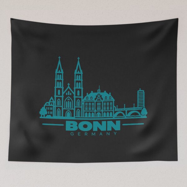 Item preview, Bonn Germany Line Art Skyline Poster designed and sold by CMYKStudio.