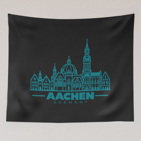 Item preview, Aachen Germany Line Art Landmark Poster designed and sold by CMYKStudio.