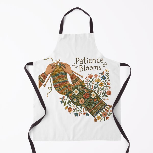 Item preview, Patience Blooms Knitting Hands Floral Scarf designed and sold by Sanan Israyilli.