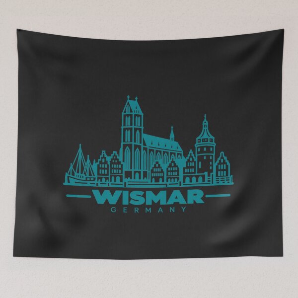 Item preview, Wismar Germany Line Art Landmark Poster designed and sold by CMYKStudio.