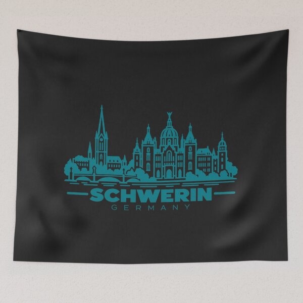 Item preview, Schwerin Germany Line Art Landmark Poster designed and sold by CMYKStudio.