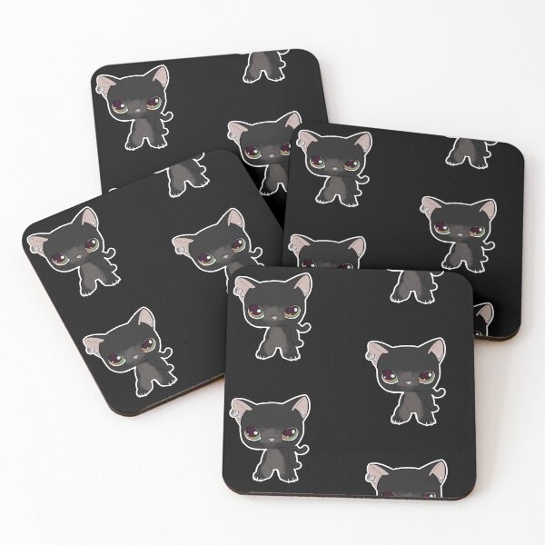 Item preview, LPS Black Cat Littlest Pet Shop Shorthair Cat Edgy Alternative Peircings Y2K designed and sold by AtlantisHound.