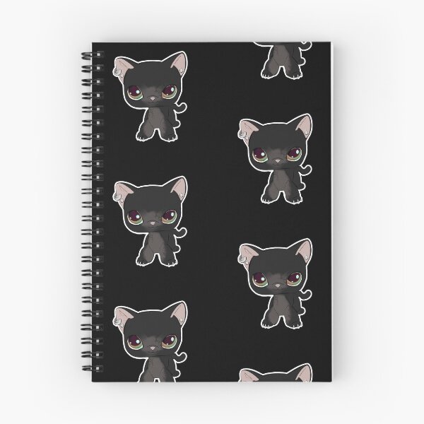 Item preview, LPS Black Cat Littlest Pet Shop Shorthair Cat Edgy Alternative Peircings Y2K designed and sold by AtlantisHound.