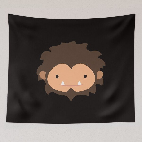 Item preview, Cute Bigfoot Head Cartoon Friendly Mythical Creature Art designed and sold by Hector-Studio.
