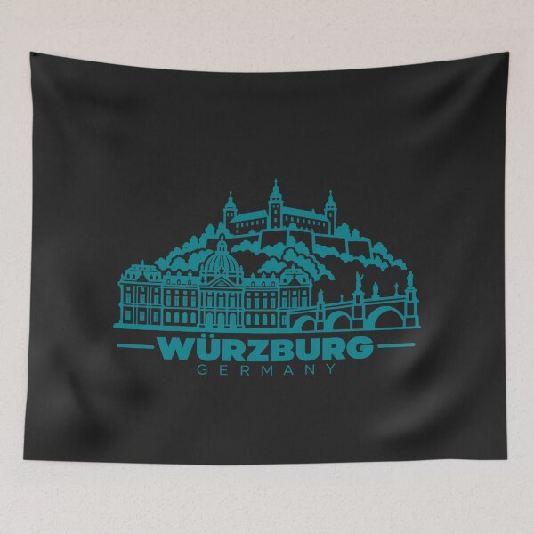 Item preview, Wurzburg Germany Line Art Landmark Poster designed and sold by CMYKStudio.