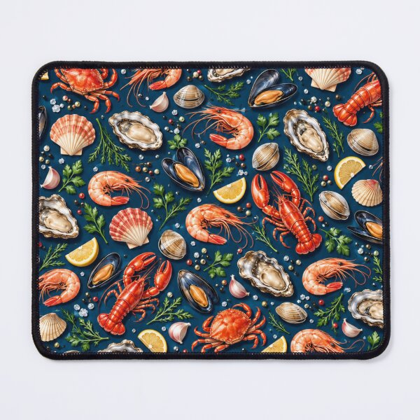 Item preview, Seafood Pattern – Lobster Shrimp Crab & Coastal Kitchen designed and sold by HO•Designs.