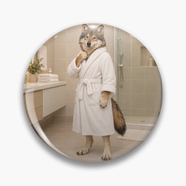 Item preview, Mexican Gray Wolf White Bathrobe designed and sold by Sillytoe.