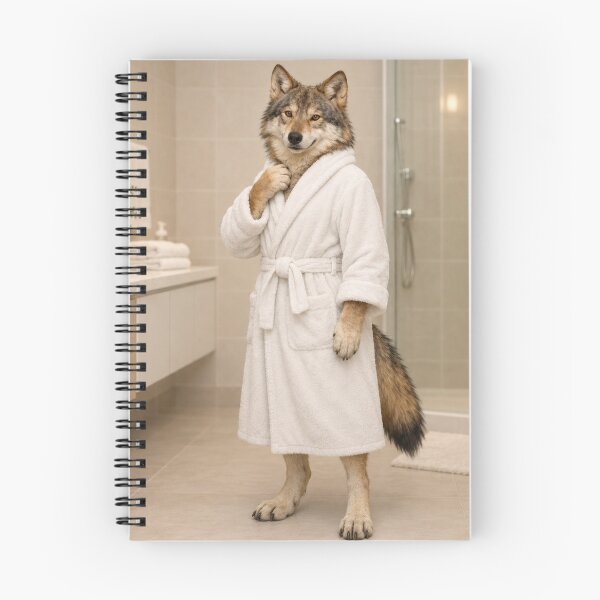 Item preview, Mexican Gray Wolf White Bathrobe designed and sold by Sillytoe.