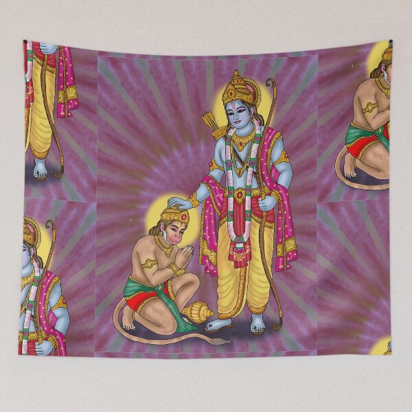 Item preview, Lord Rama & Hanuman Digital Drawing | Hindu Devotional Artwork designed and sold by Harshit_Digital_Arts.