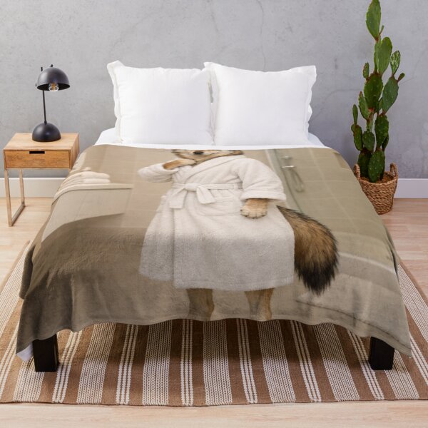 Item preview, Mexican Gray Wolf White Bathrobe designed and sold by Sillytoe.