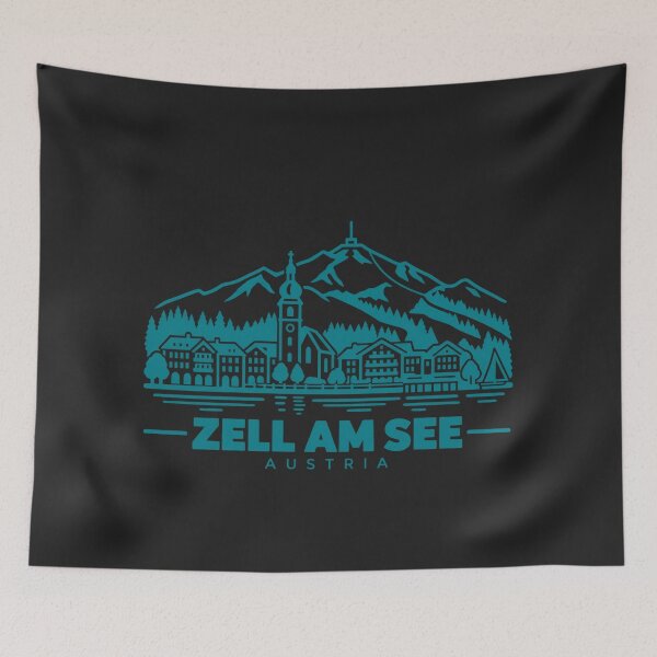 Artikelvorschau, Zell am See, Österreich – Linienkunst-Seeposter entworfen und verkauft von CMYKStudio.