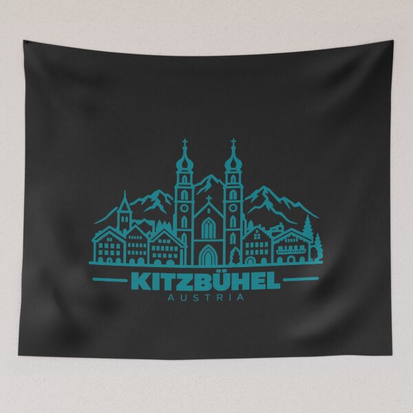 Item preview, Kitzbuhel Austria Line Art Travel Poster designed and sold by CMYKStudio.