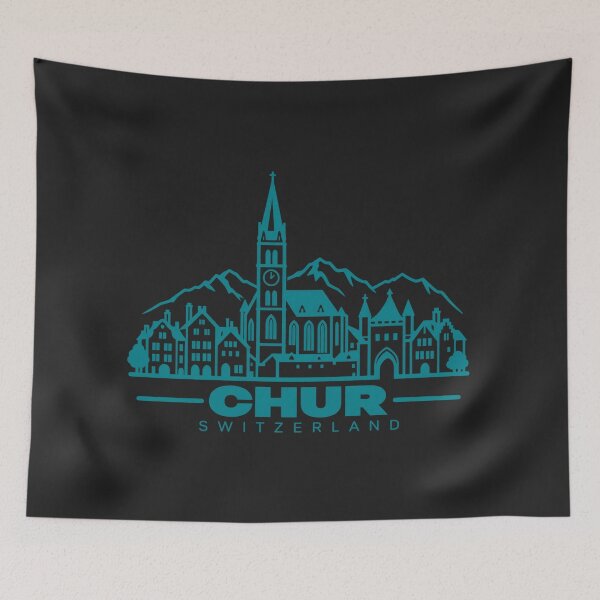 Item preview, Chur Switzerland Line Art Skyline Poster designed and sold by CMYKStudio.