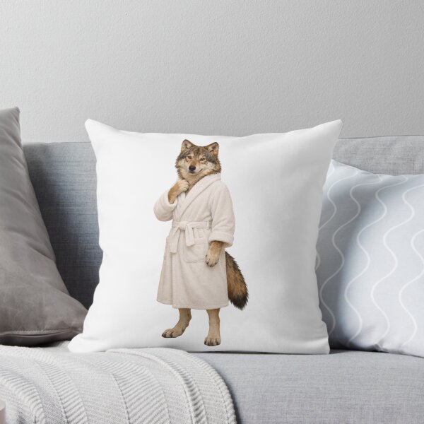Item preview, Mexican Gray Wolf Fluffy Bathrobe designed and sold by Sillytoe.