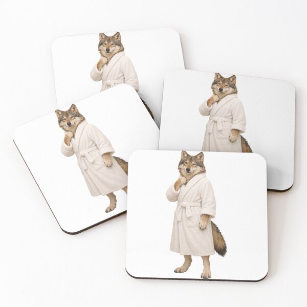Item preview, Mexican Gray Wolf Fluffy Bathrobe designed and sold by Sillytoe.