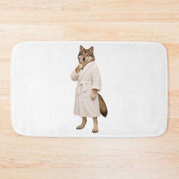 Item preview, Mexican Gray Wolf Fluffy Bathrobe designed and sold by Sillytoe.