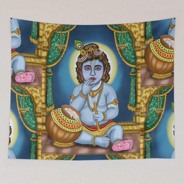 Item preview, Lord Krishna Digital Drawing | Hindu Deity Spiritual Artwork designed and sold by Harshit_Digital_Arts.