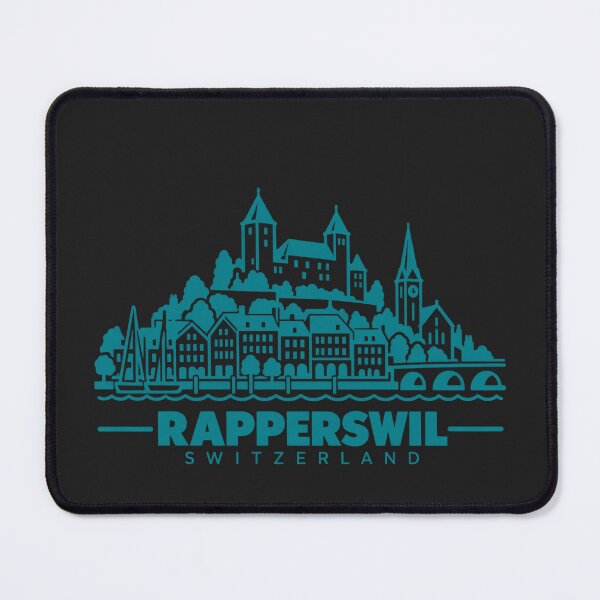 Item preview, Rapperswil Switzerland Line Art Lake Poster designed and sold by CMYKStudio.