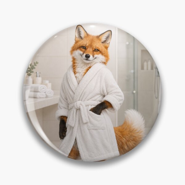 Item preview, Red Fox White Bathrobe designed and sold by Sillytoe.