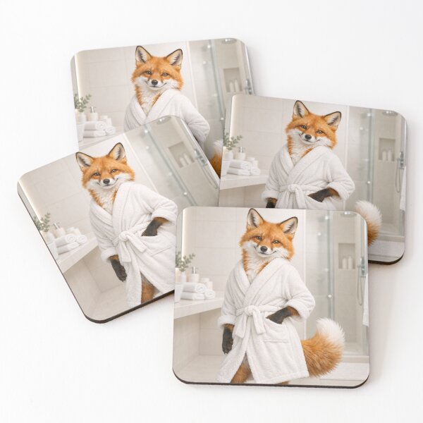 Item preview, Red Fox White Bathrobe designed and sold by Sillytoe.