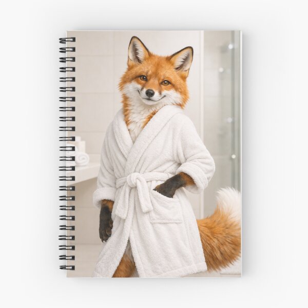 Item preview, Red Fox White Bathrobe designed and sold by Sillytoe.