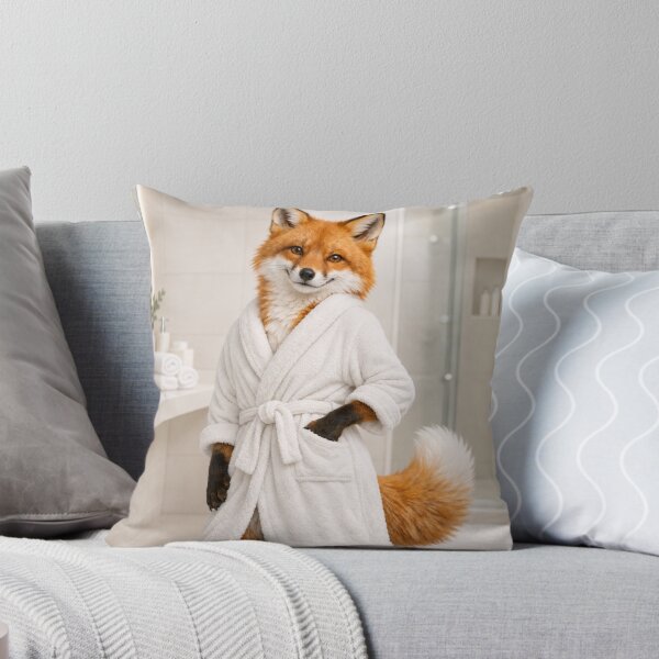 Item preview, Red Fox White Bathrobe designed and sold by Sillytoe.