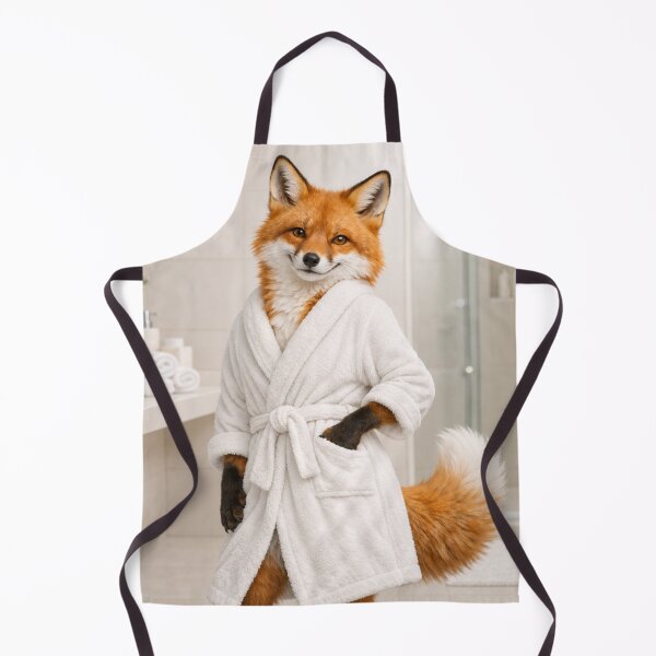 Item preview, Red Fox White Bathrobe designed and sold by Sillytoe.
