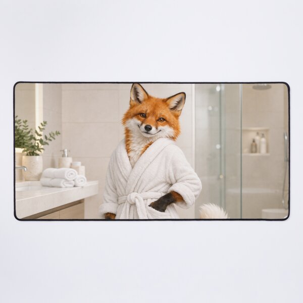 Item preview, Red Fox White Bathrobe designed and sold by Sillytoe.