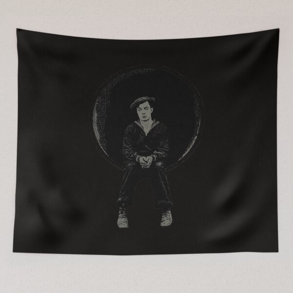 Item preview, Pensive Sailor Sketch Round Frame Art designed and sold by farris-emel-art.