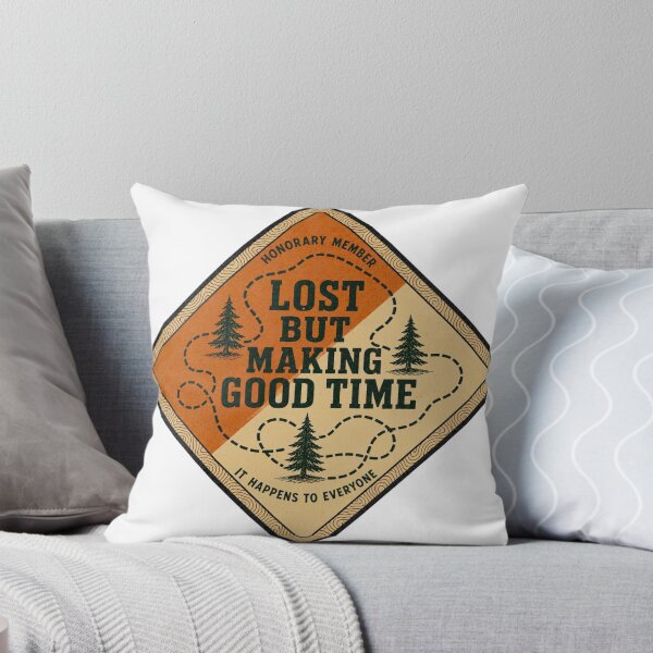 Item preview, Lost But Making Good Time Fun Orienteering Badge designed and sold by BoosterShop.