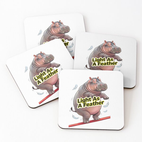 Item preview, Hippopotamus on a Tightrope "Light As A Feather" - Funny Illustration of a Hippopotamus Balancing designed and sold by fastansic.
