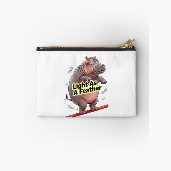 Item preview, Hippopotamus on a Tightrope "Light As A Feather" - Funny Illustration of a Hippopotamus Balancing designed and sold by fastansic.