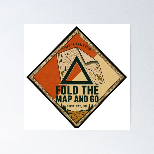 Item preview, Fold The Map And Go Starting Triangle Orienteering Badge designed and sold by BoosterShop.