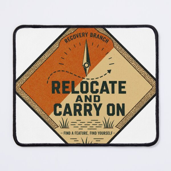 Item preview, Relocate and Carry On Orienteering Navigation Badge designed and sold by BoosterShop.