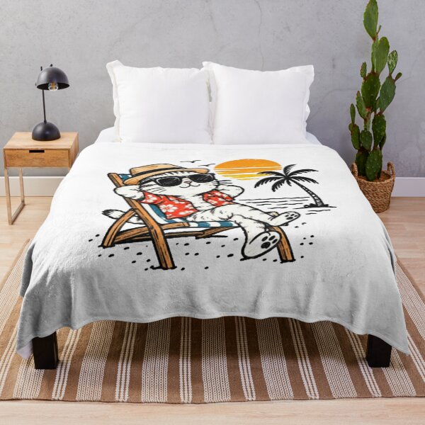 Item preview, Summer Chill Cat Beach Doodle designed and sold by Down Zero.