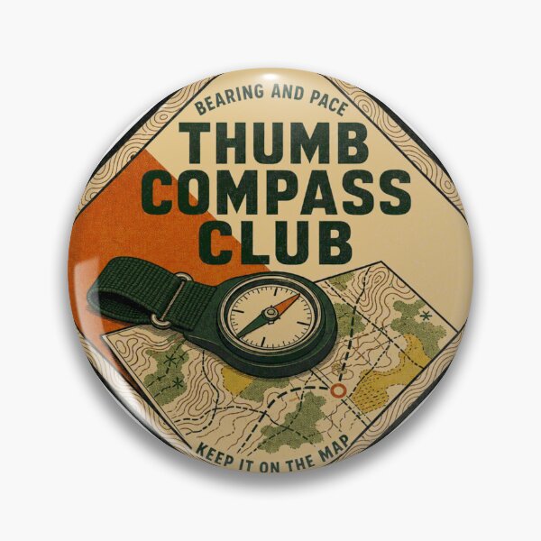 Item preview, Thumb Compass Club Orienteering Equipment Badges designed and sold by BoosterShop.