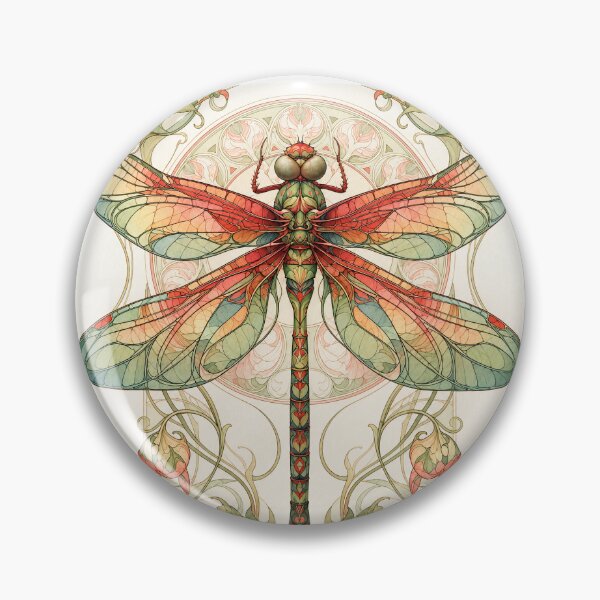 Item preview, Art Nouveau style dragonfly designed and sold by MagicStrawberry.