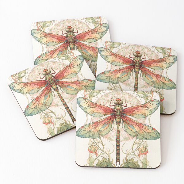 Item preview, Art Nouveau style dragonfly designed and sold by MagicStrawberry.