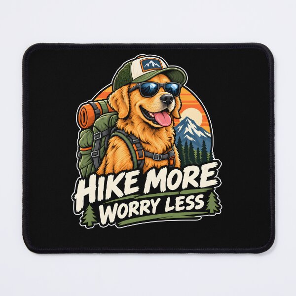 Item preview, Hike More Worry Less Hiking Dog With Backpack Sunglasses Mountain designed and sold by LouiseMcShop.