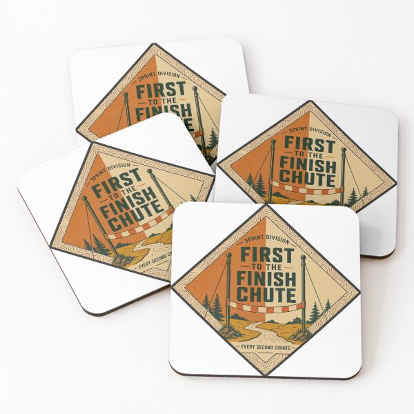 Item preview, First To The Finish Chute Sprint Orienteering Badge designed and sold by BoosterShop.