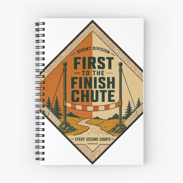 Item preview, First To The Finish Chute Sprint Orienteering Badge designed and sold by BoosterShop.