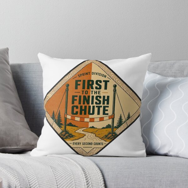 Item preview, First To The Finish Chute Sprint Orienteering Badge designed and sold by BoosterShop.