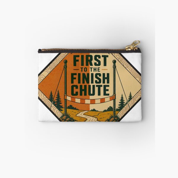 Item preview, First To The Finish Chute Sprint Orienteering Badge designed and sold by BoosterShop.