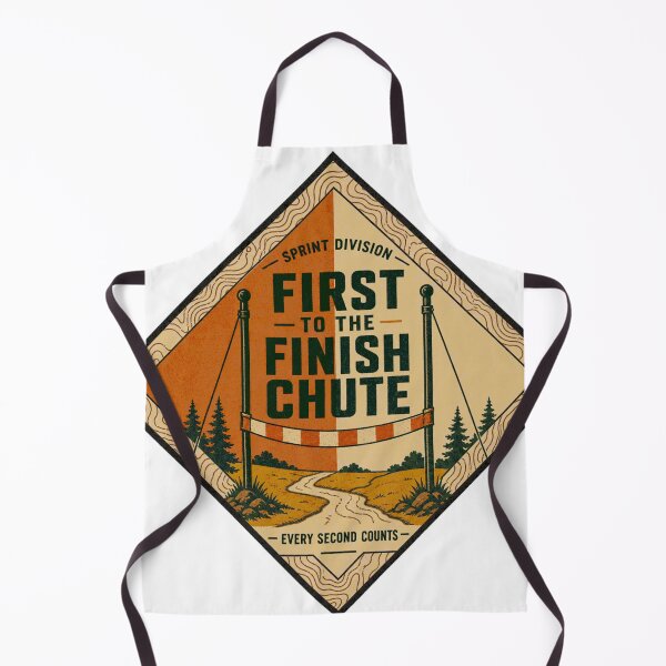 Item preview, First To The Finish Chute Sprint Orienteering Badge designed and sold by BoosterShop.