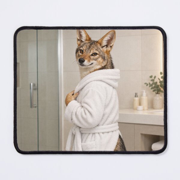 Item preview, Jackal White Bathrobe designed and sold by Sillytoe.